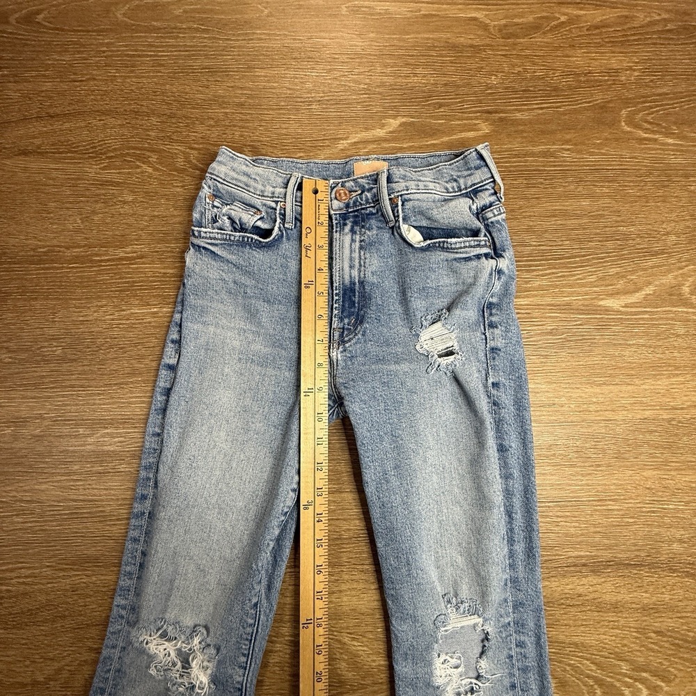 Mother The Insider Ankle Jeans Women Size 25 Distressed Crop Blue USA Flaw - Picture 9 of 13